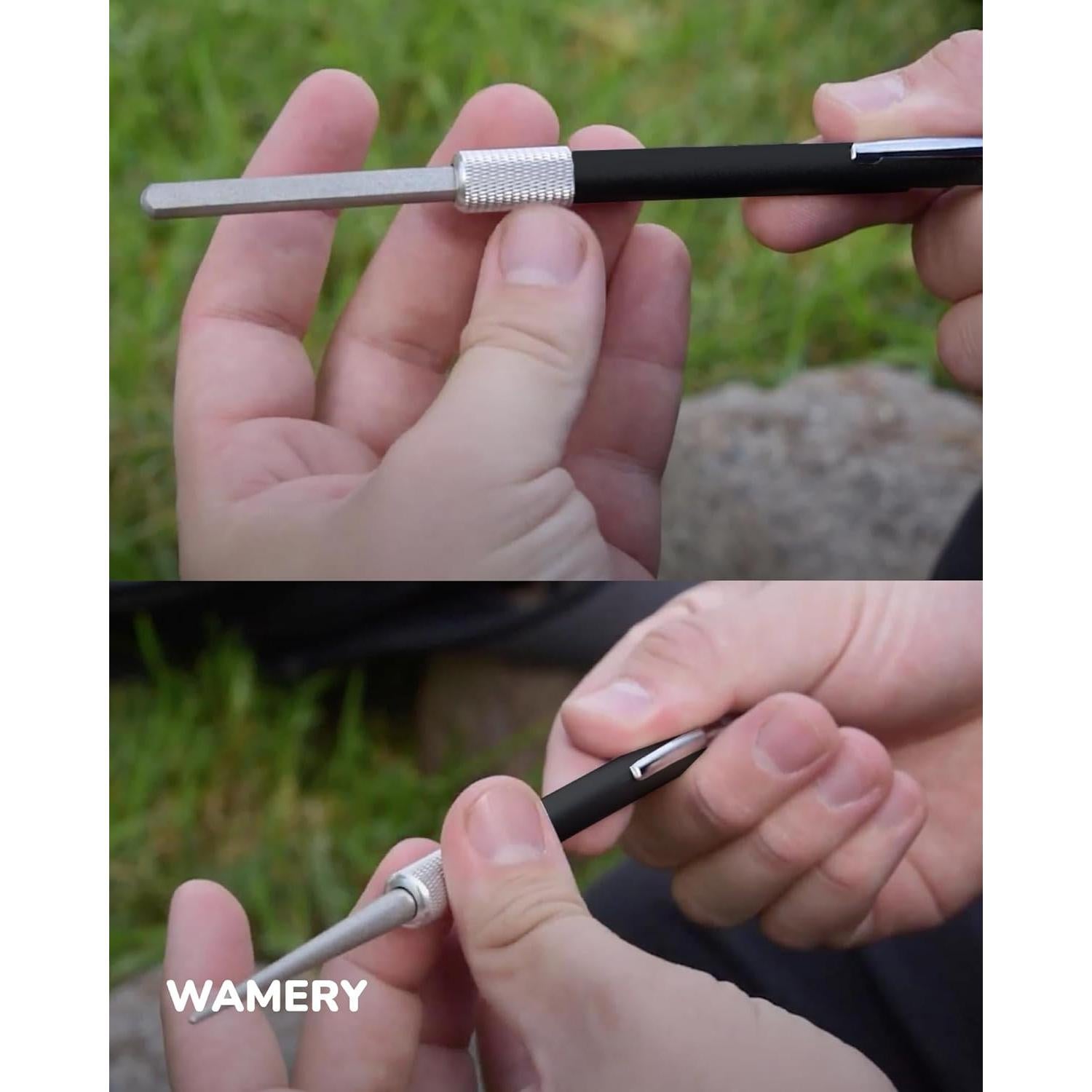 Afilador de Cuchillos Serrados Wamery - Portátil Diamante Negro