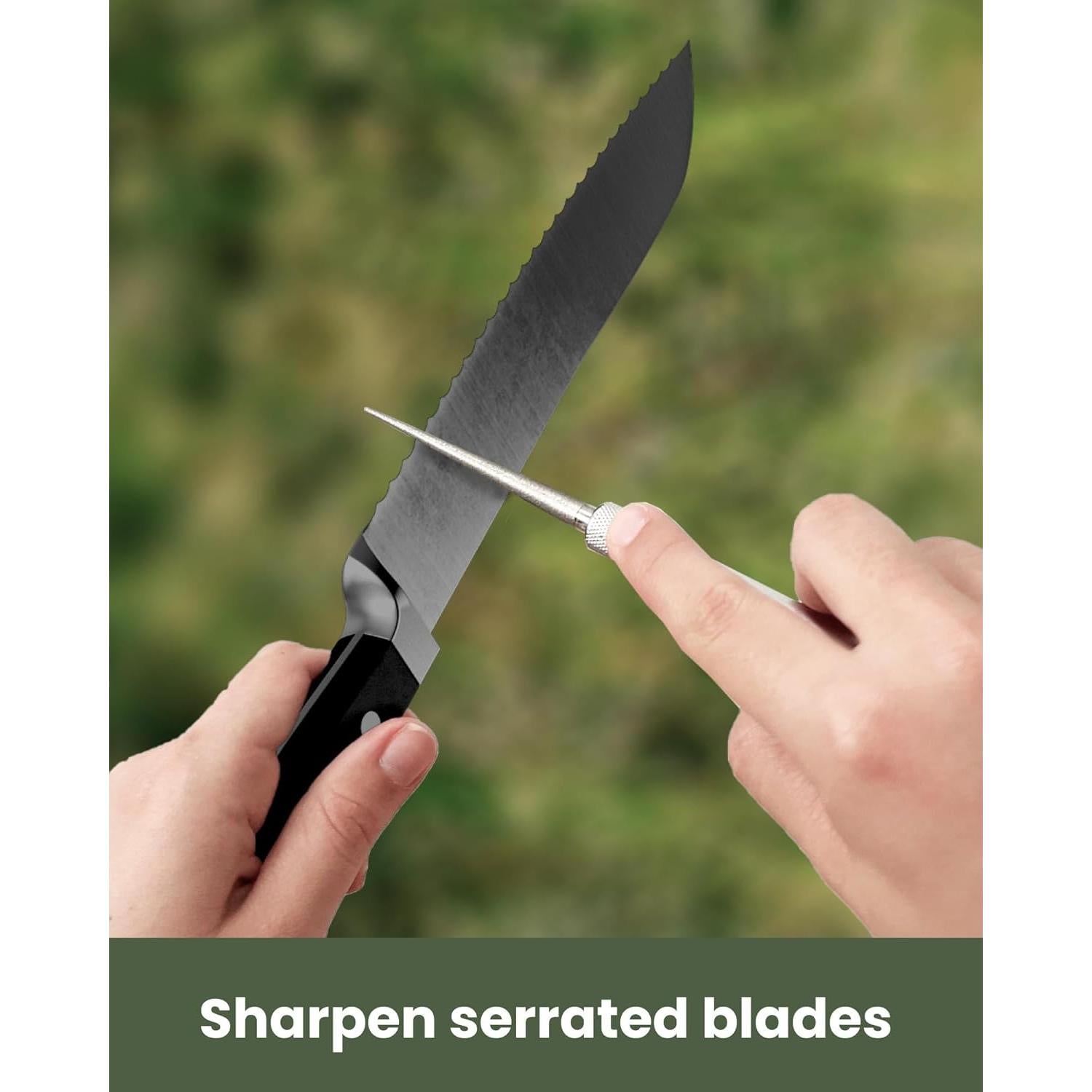 Afilador de Cuchillos Serrados Wamery - Portátil Diamante Negro