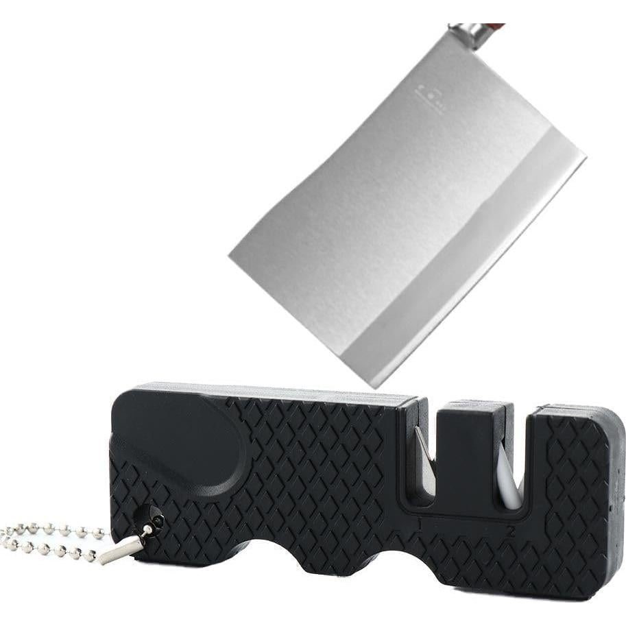 Afilador de cuchillos portátil Gryshanyun, acero inoxidable, compacto