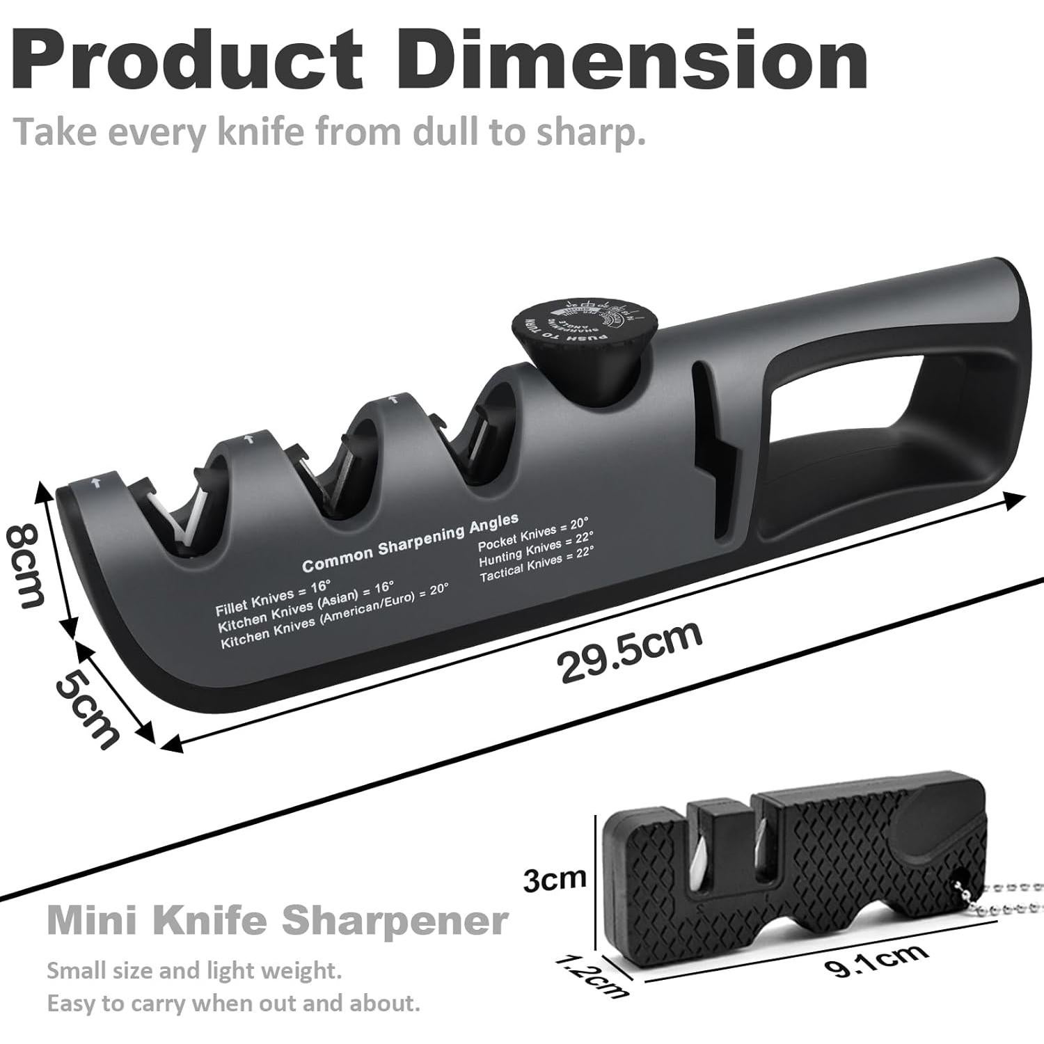 Afilador de cuchillos manual BOCHION 4 en 1 ajustable