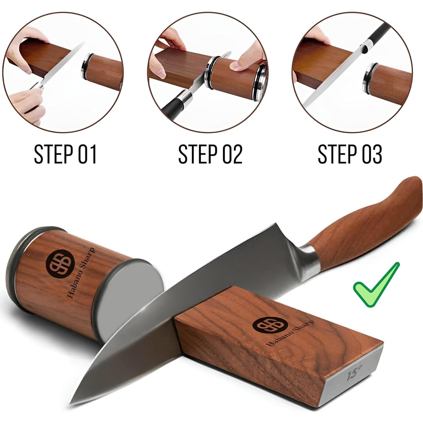 Afilador de Cuchillos Rodante Habano Sharp con Base Magnética