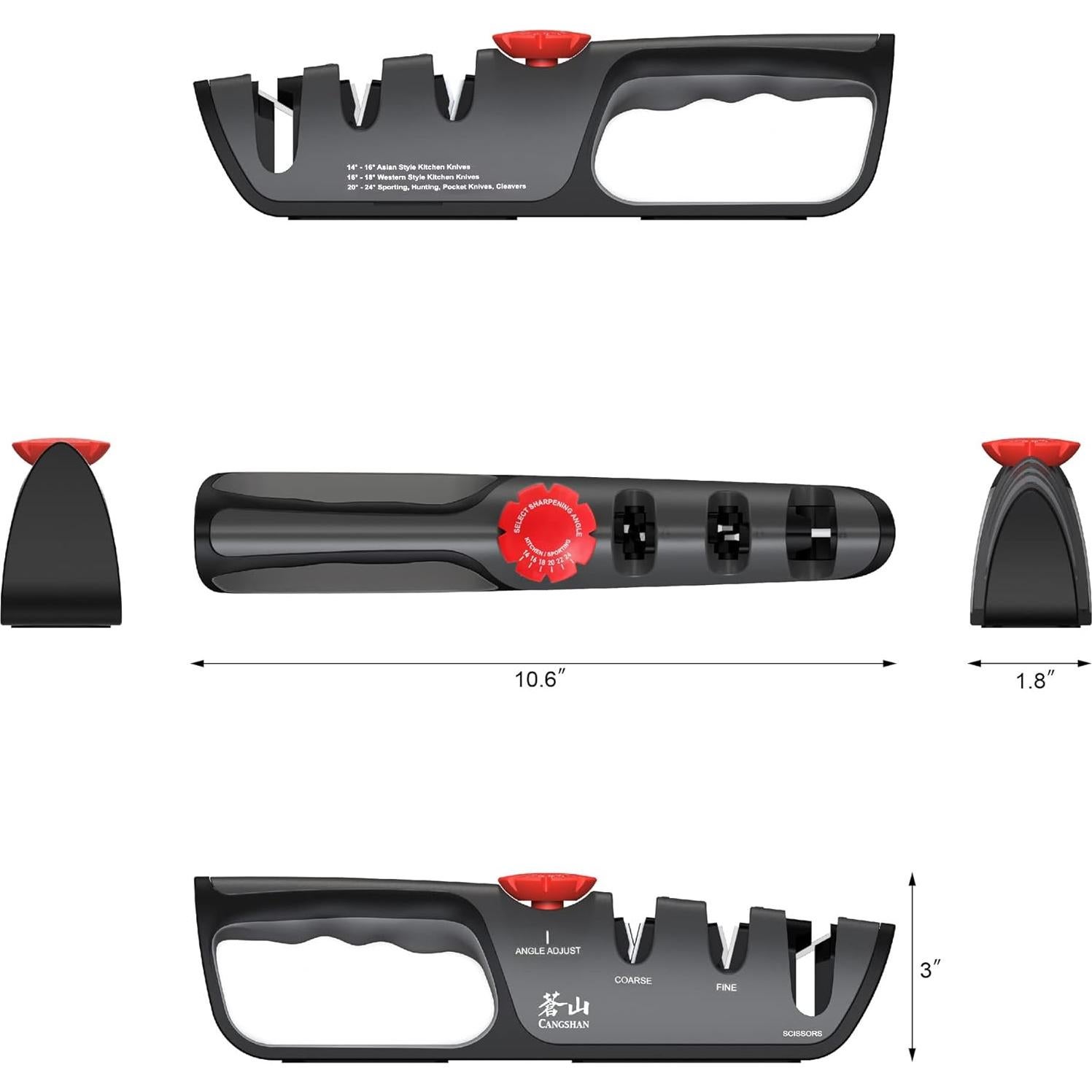 Afilador Profesional Cangshan 1026108 3 Etapas 14-24 Grados