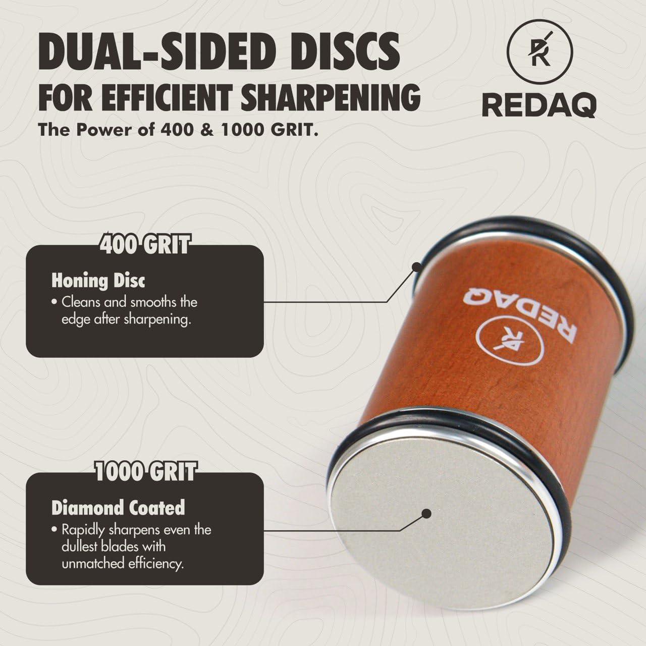 Afilador de Cuchillos Rodante Redaq - 2 Ángulos 15° y 20°