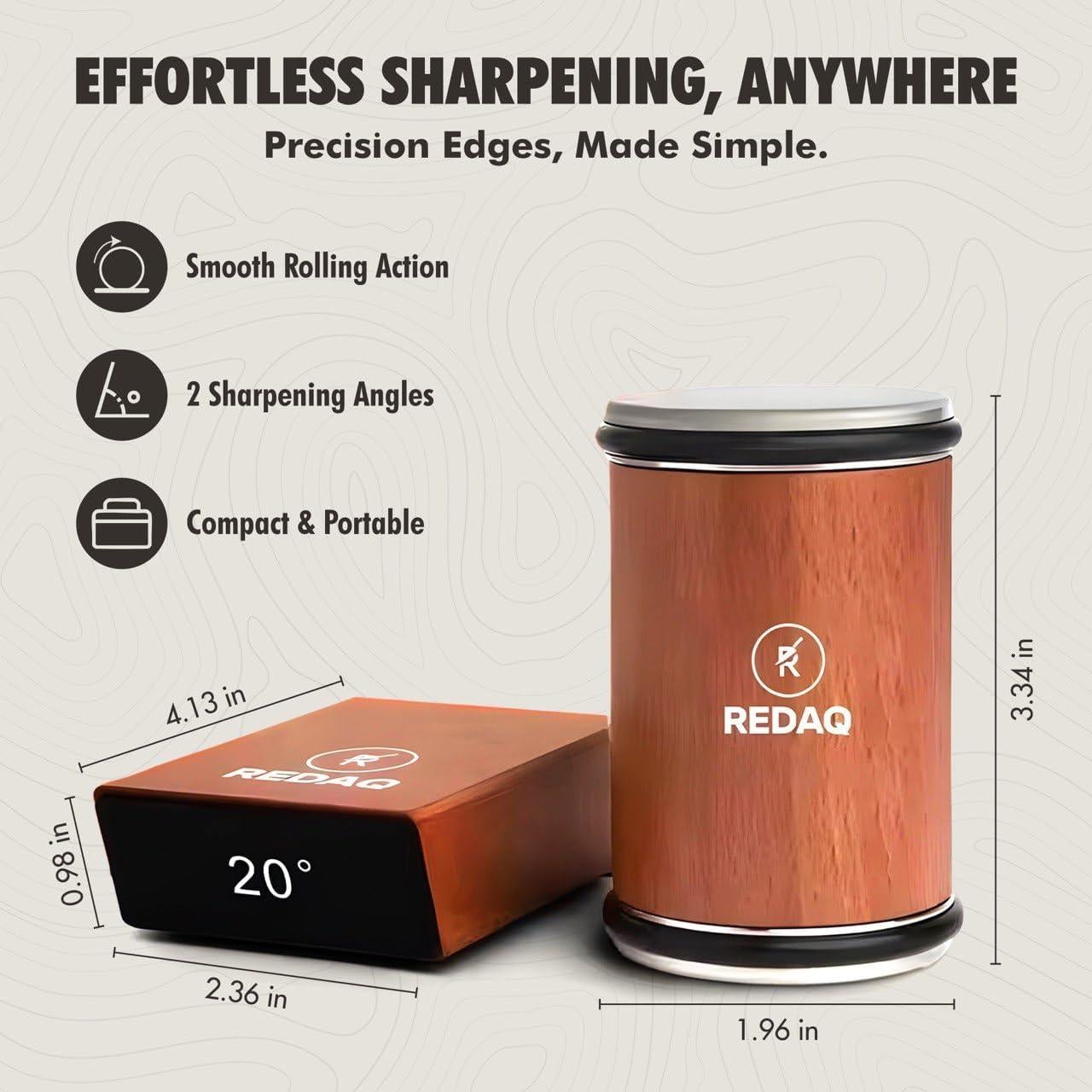 Afilador de Cuchillos Rodante Redaq - 2 Ángulos 15° y 20°