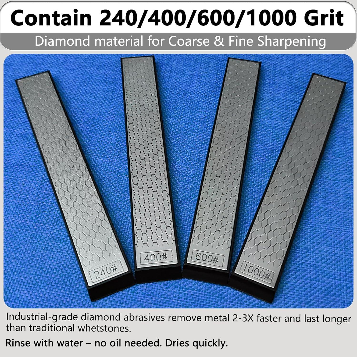 Juego de piedras de afilar de diamante Aomurvexz 4 granos 240/1000