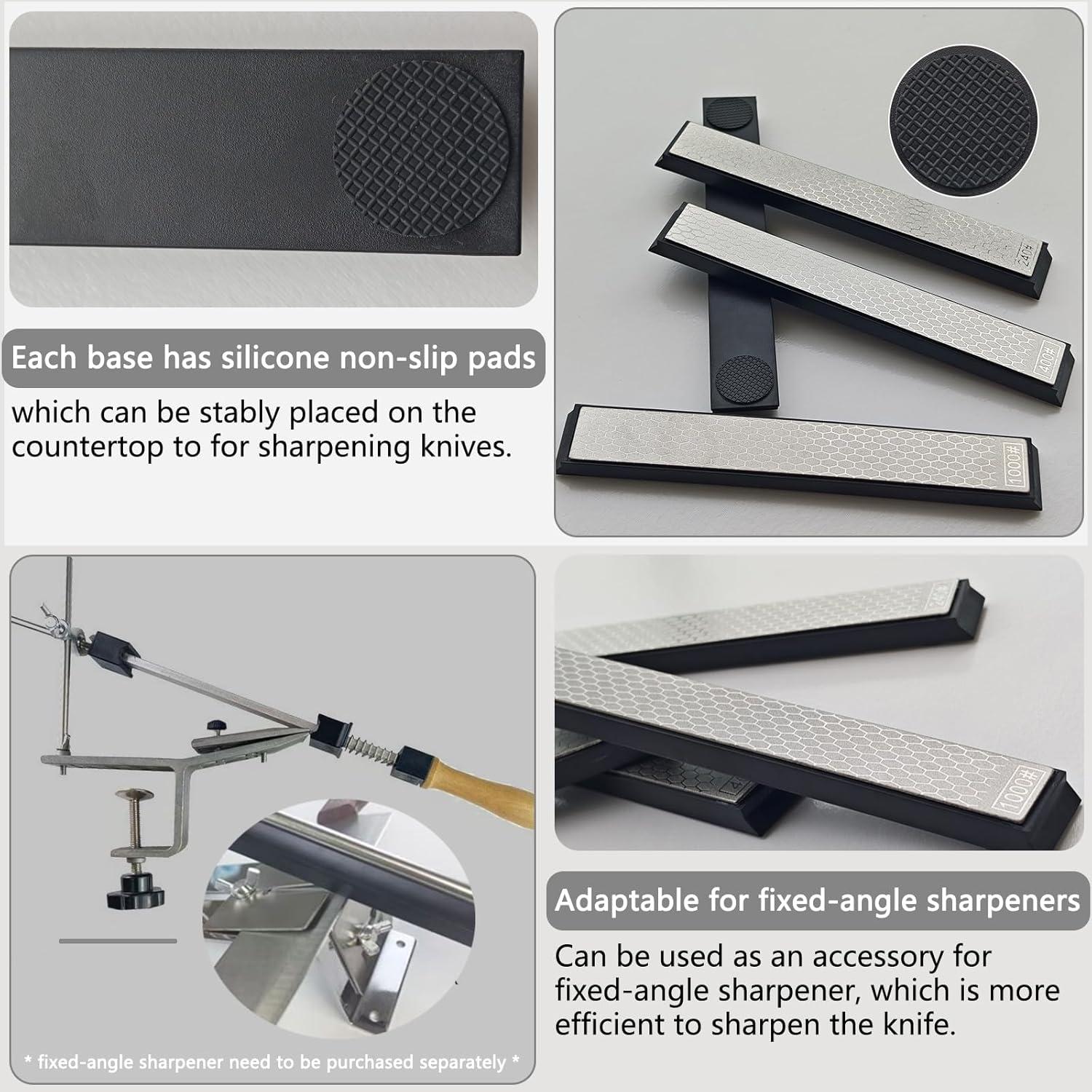 Juego de piedras de afilar de diamante Aomurvexz 4 granos 240/1000