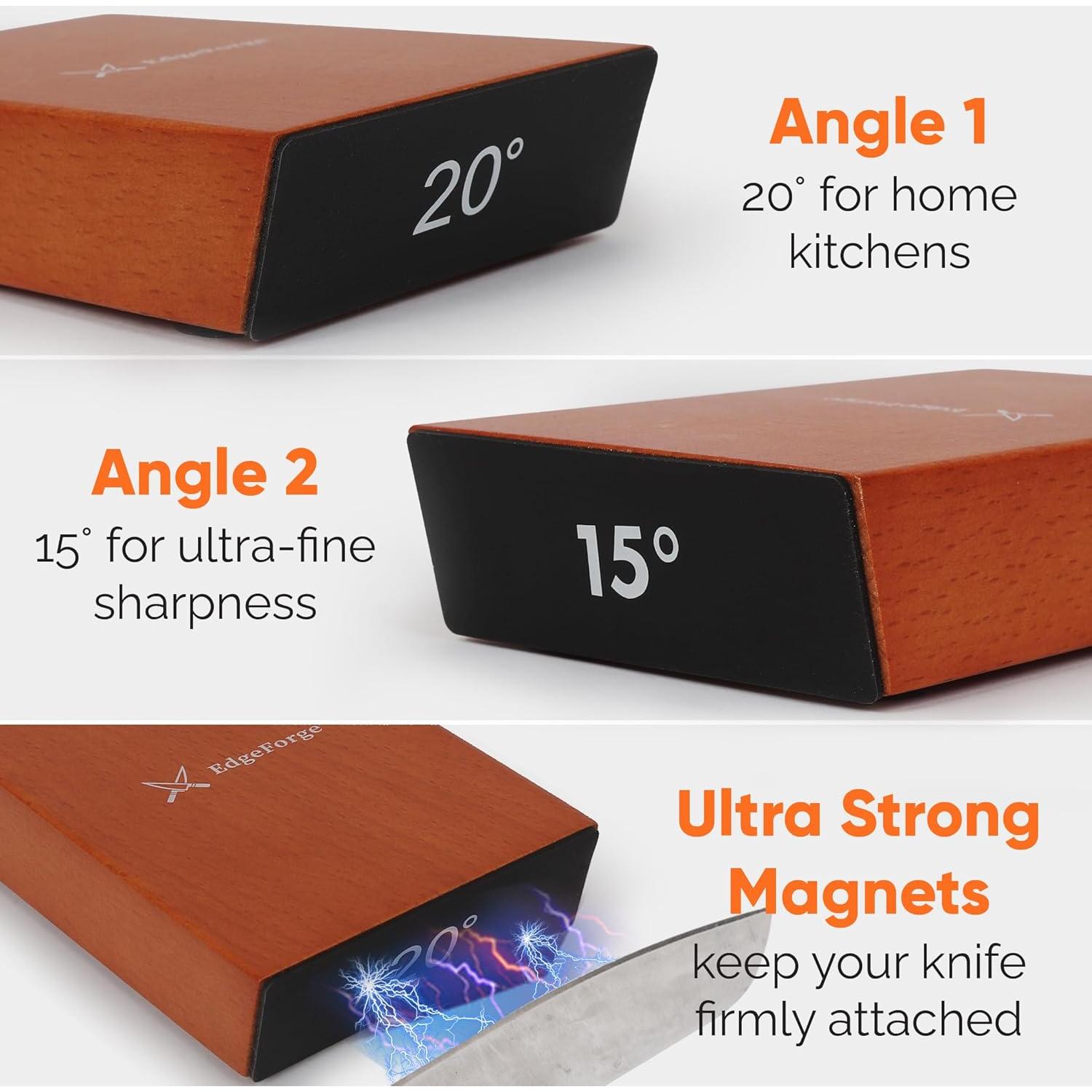 Afilador de Cuchillos EdgeForge - Rodante Magnético de Madera