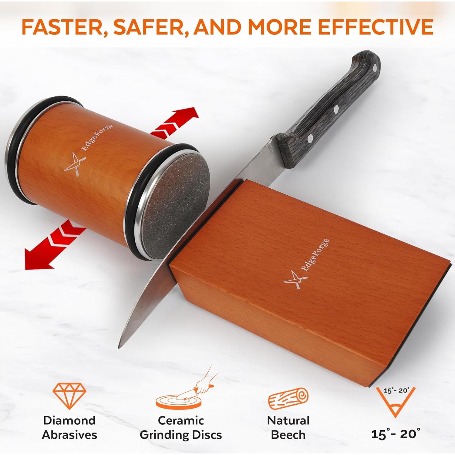 Afilador de Cuchillos EdgeForge - Rodante Magnético de Madera