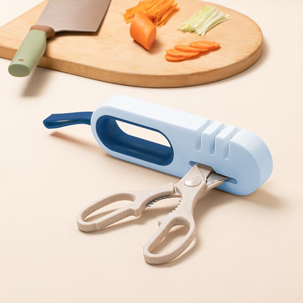 Afilador de cuchillos 4 en 1 GSYYUDU, acero de tungsteno, azul