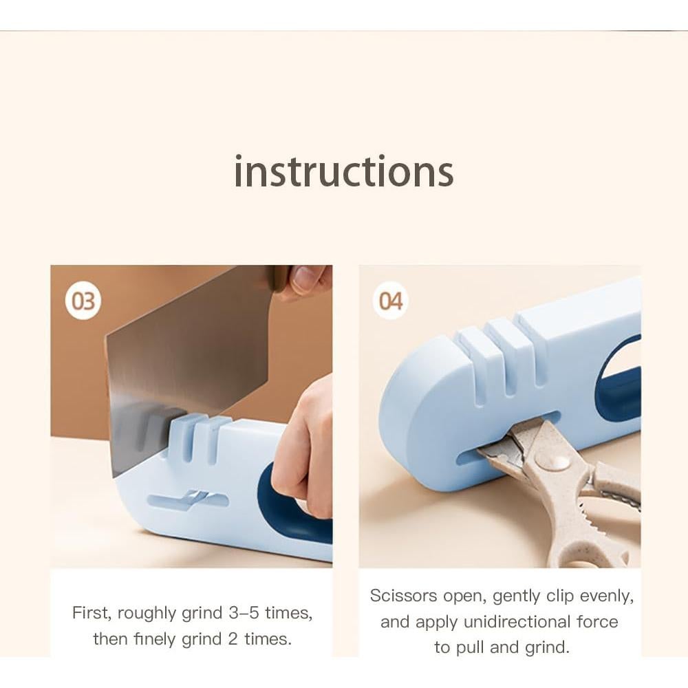 Afilador de cuchillos 4 en 1 GSYYUDU, acero de tungsteno, azul