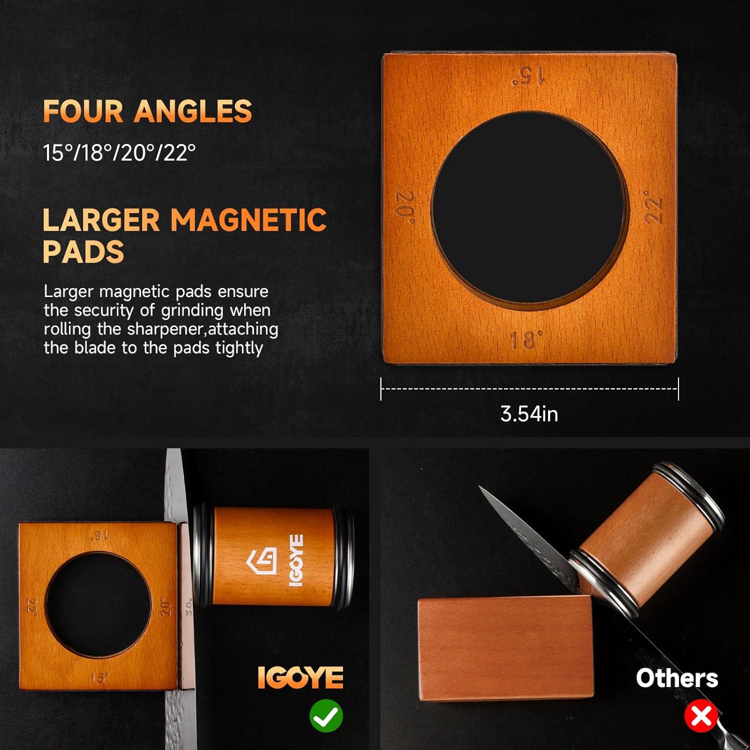 Afilador de Cuchillos IGOYE 4 Ángulos Diamante Profesional