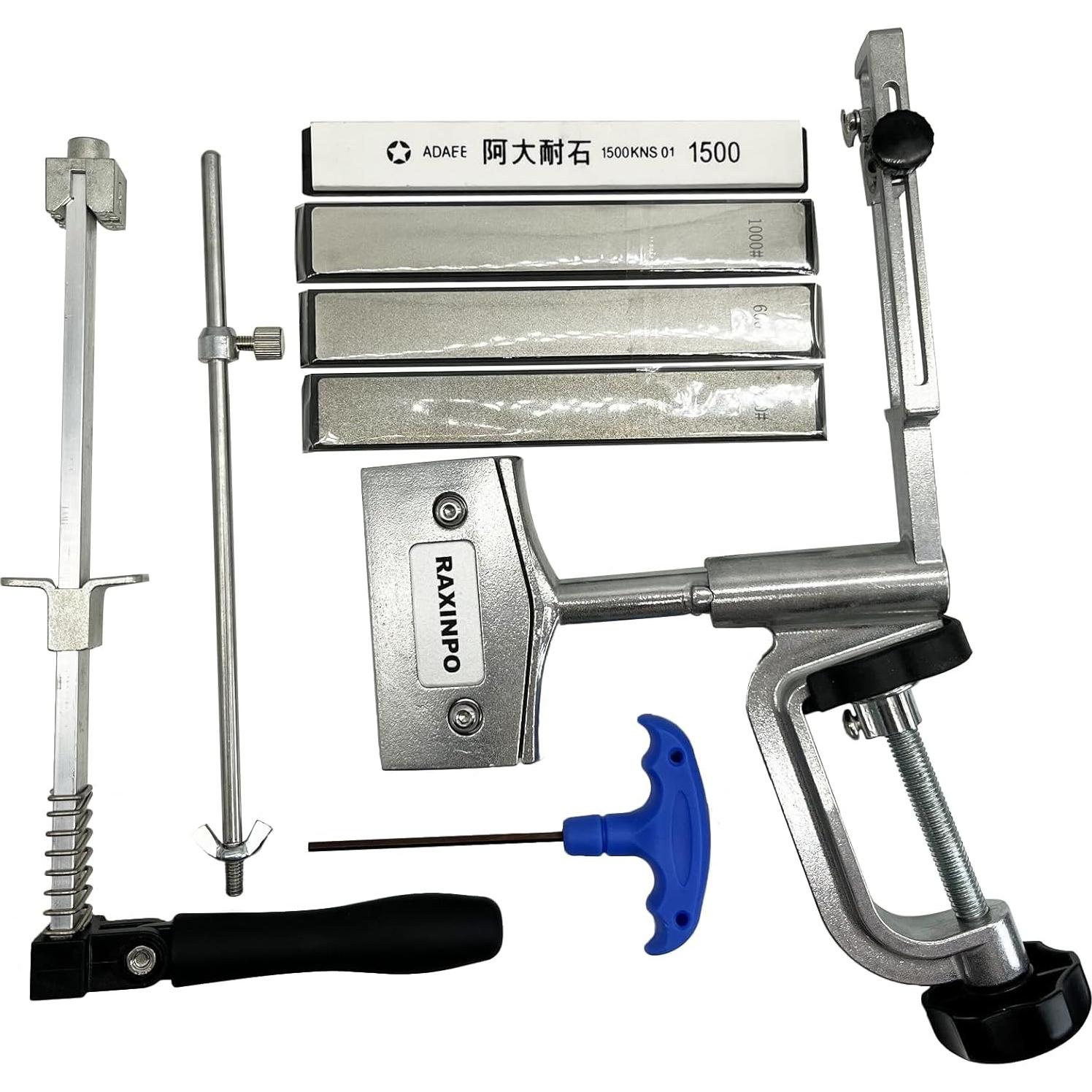 Afilador de Cuchillos RAXINPO con 4 Piedras y Ángulo Fijo