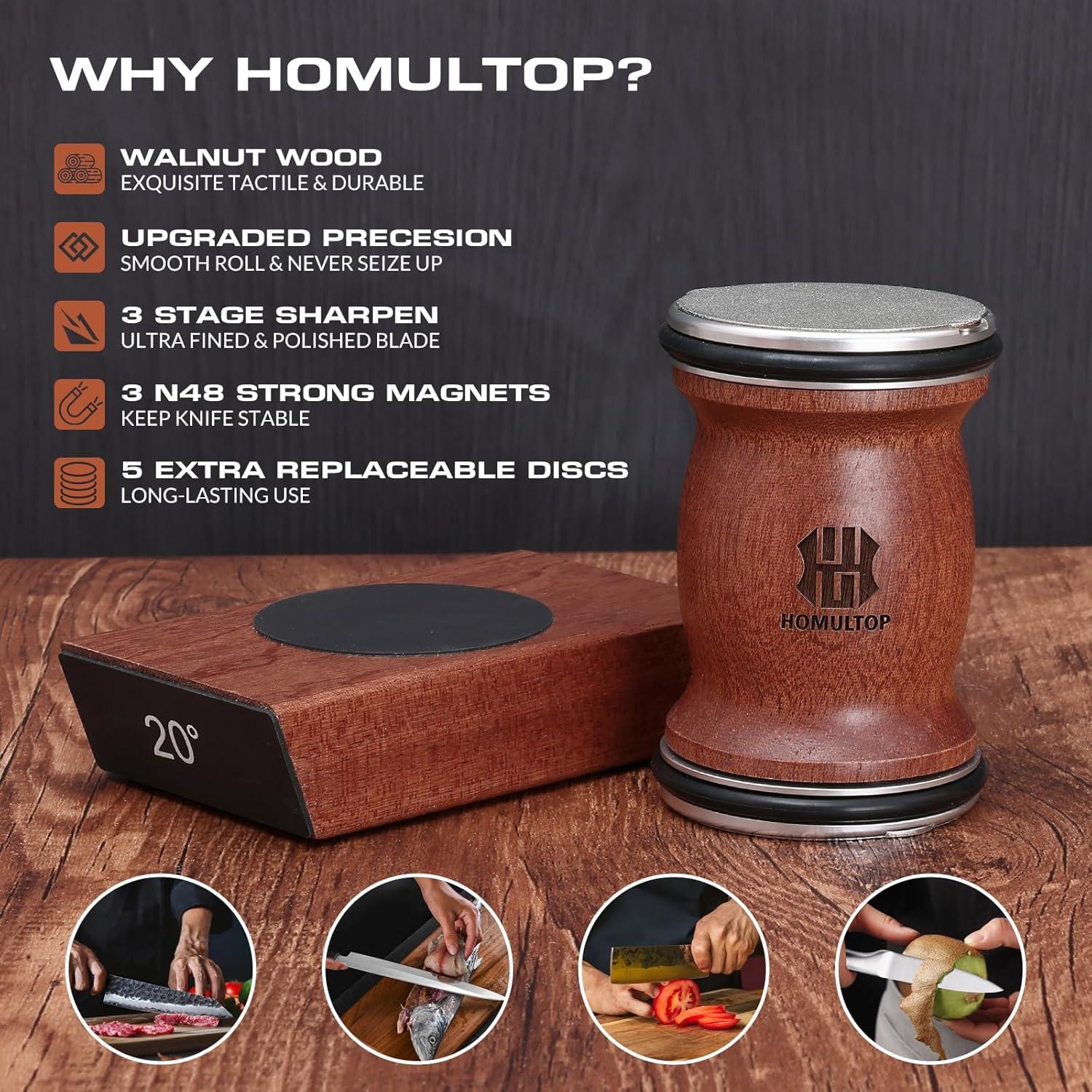 Afilador de Cuchillos Rodante Homultop con Discos de Diamante y Cerámica