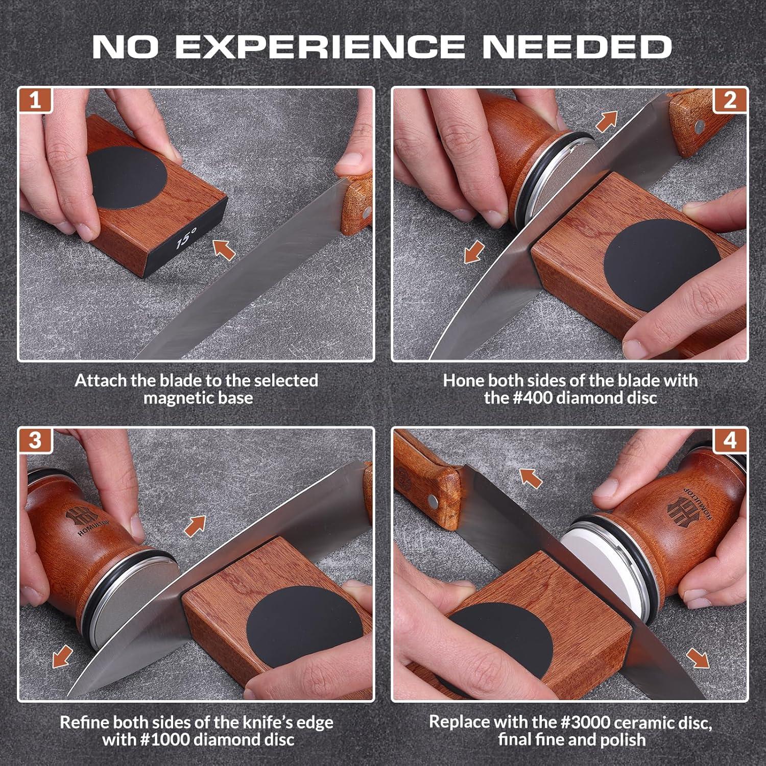 Afilador de Cuchillos Rodante Homultop con Discos de Diamante y Cerámica