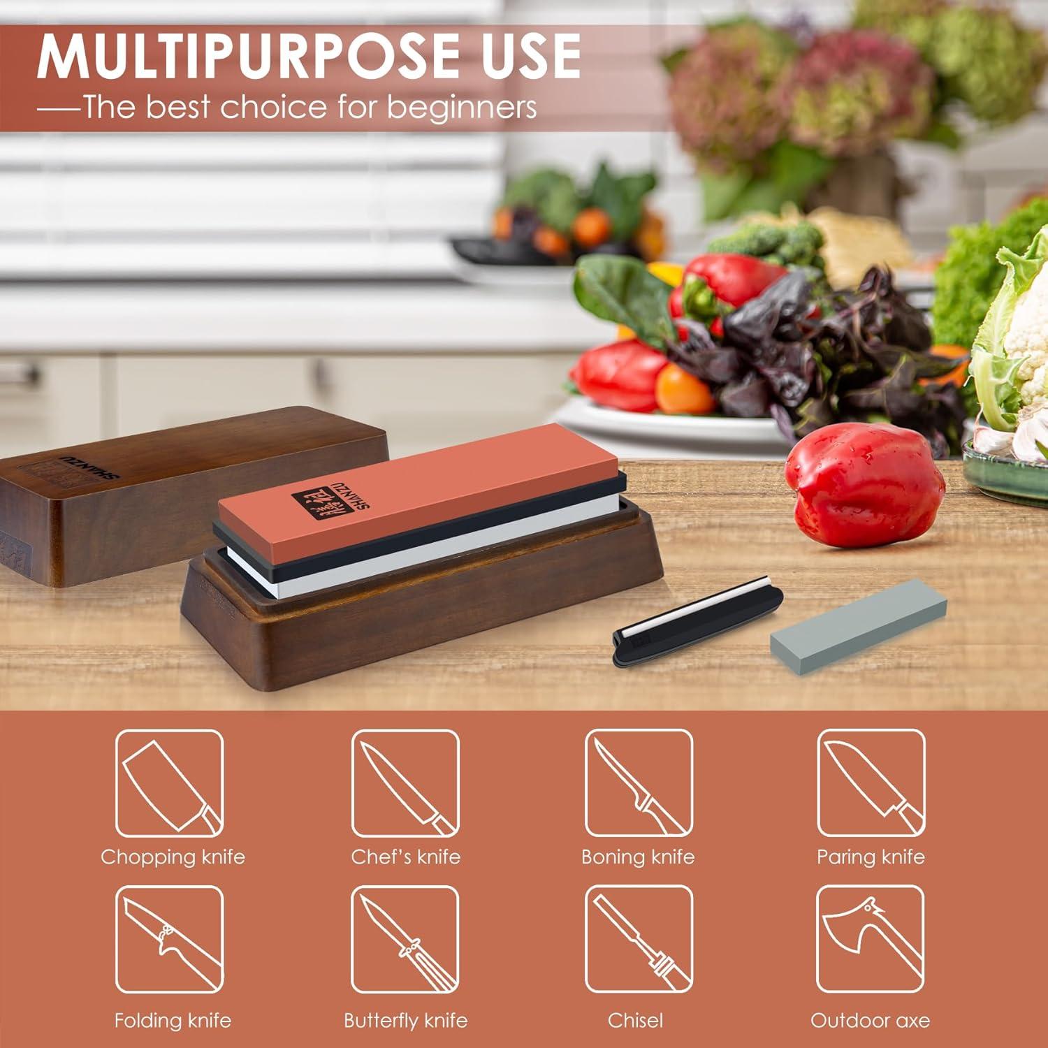 Juego de 2 Piedras de Afilado SHAN ZU 1000/5000 con Base Antideslizante