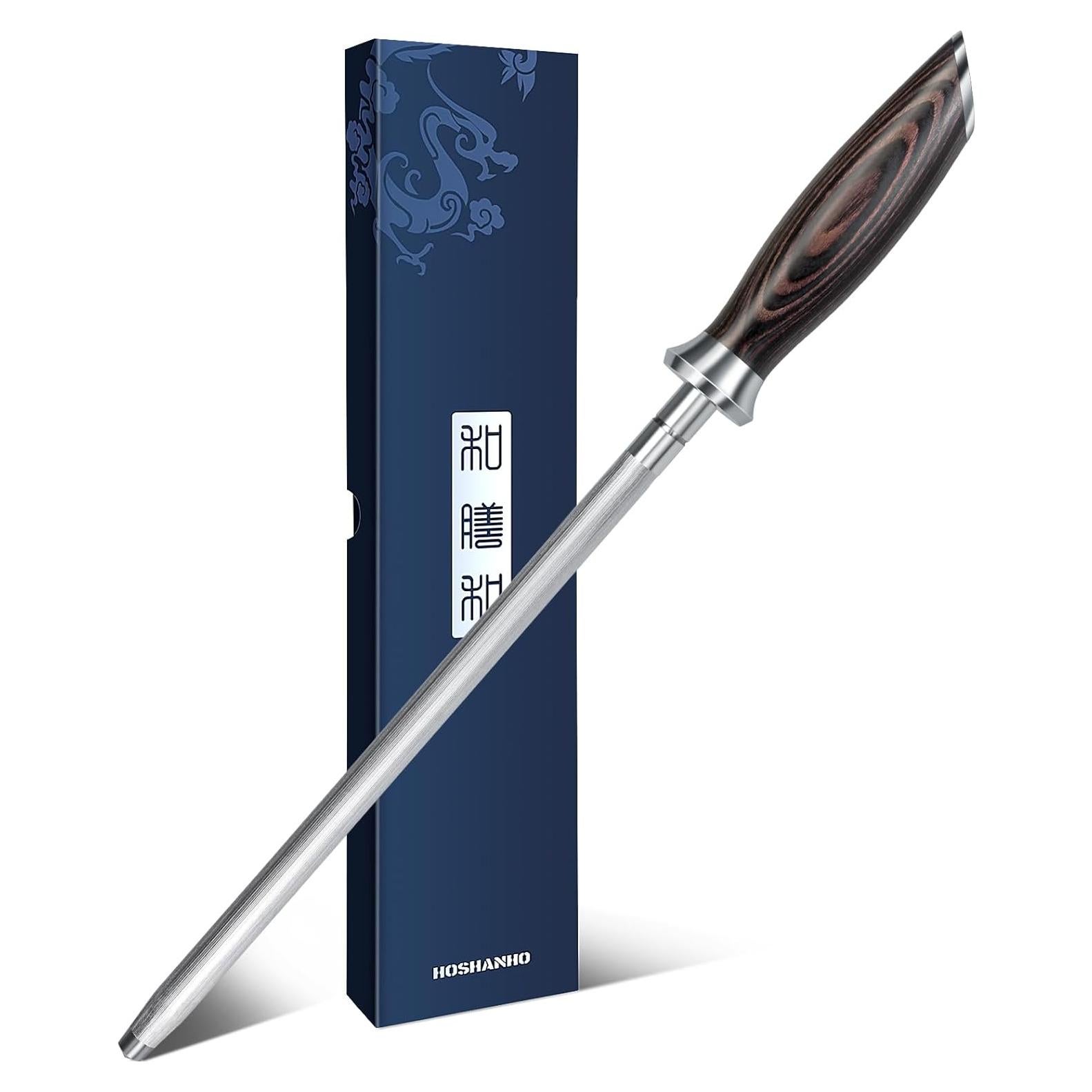 Varilla de Afilado HOSHANHO 25.4 cm Acero Carbono Pakkawood