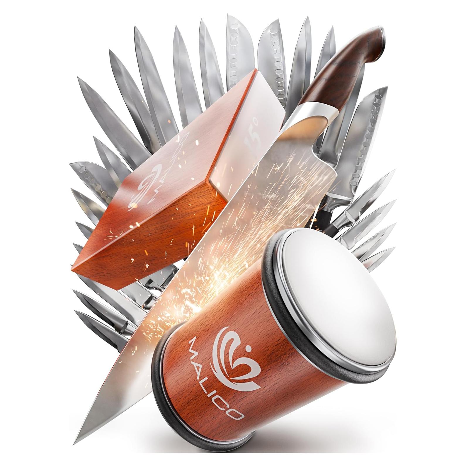 Kit Afilador de Cuchillos Rodante MALICO - Manual y Magnético