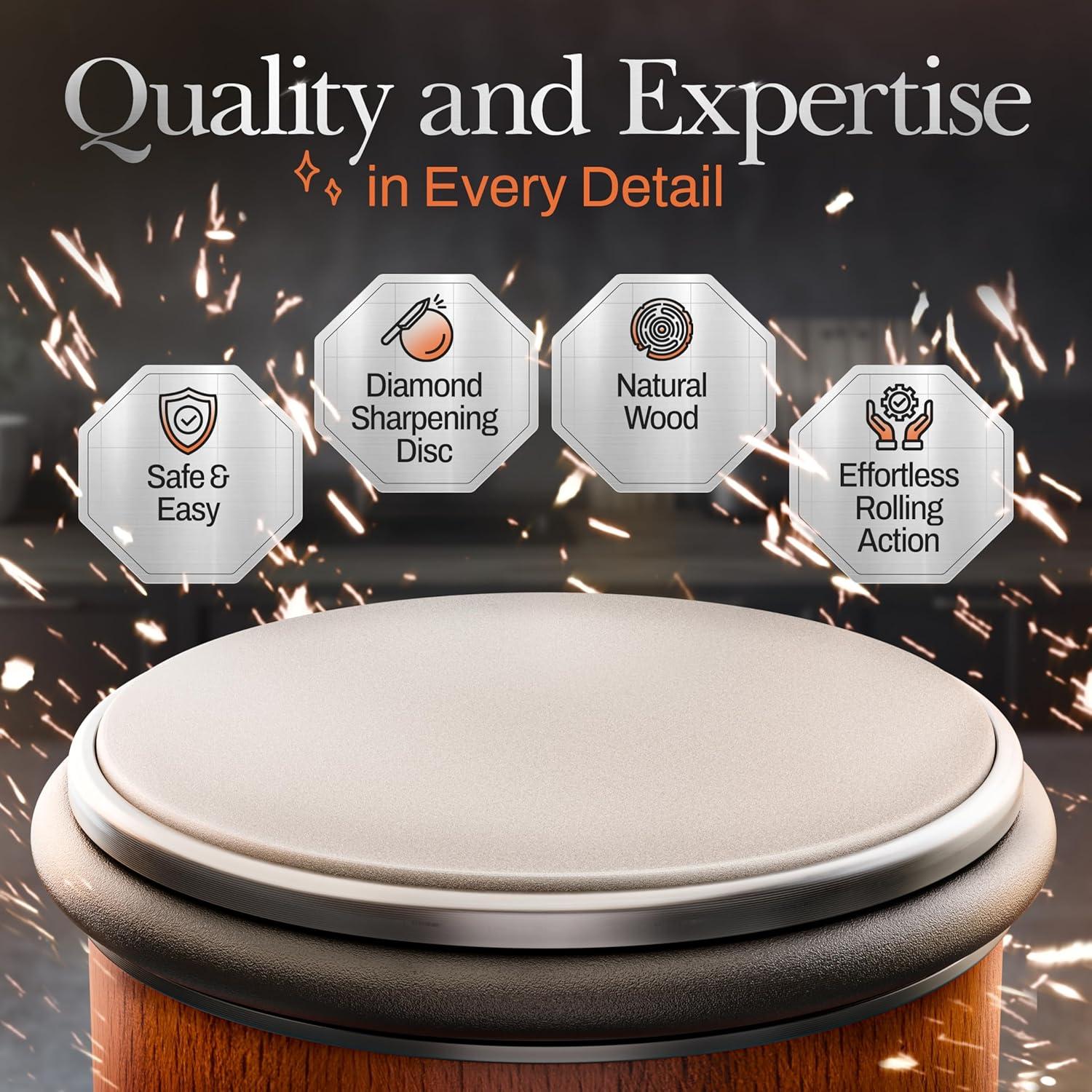 Kit Afilador de Cuchillos Rodante MALICO - Manual y Magnético