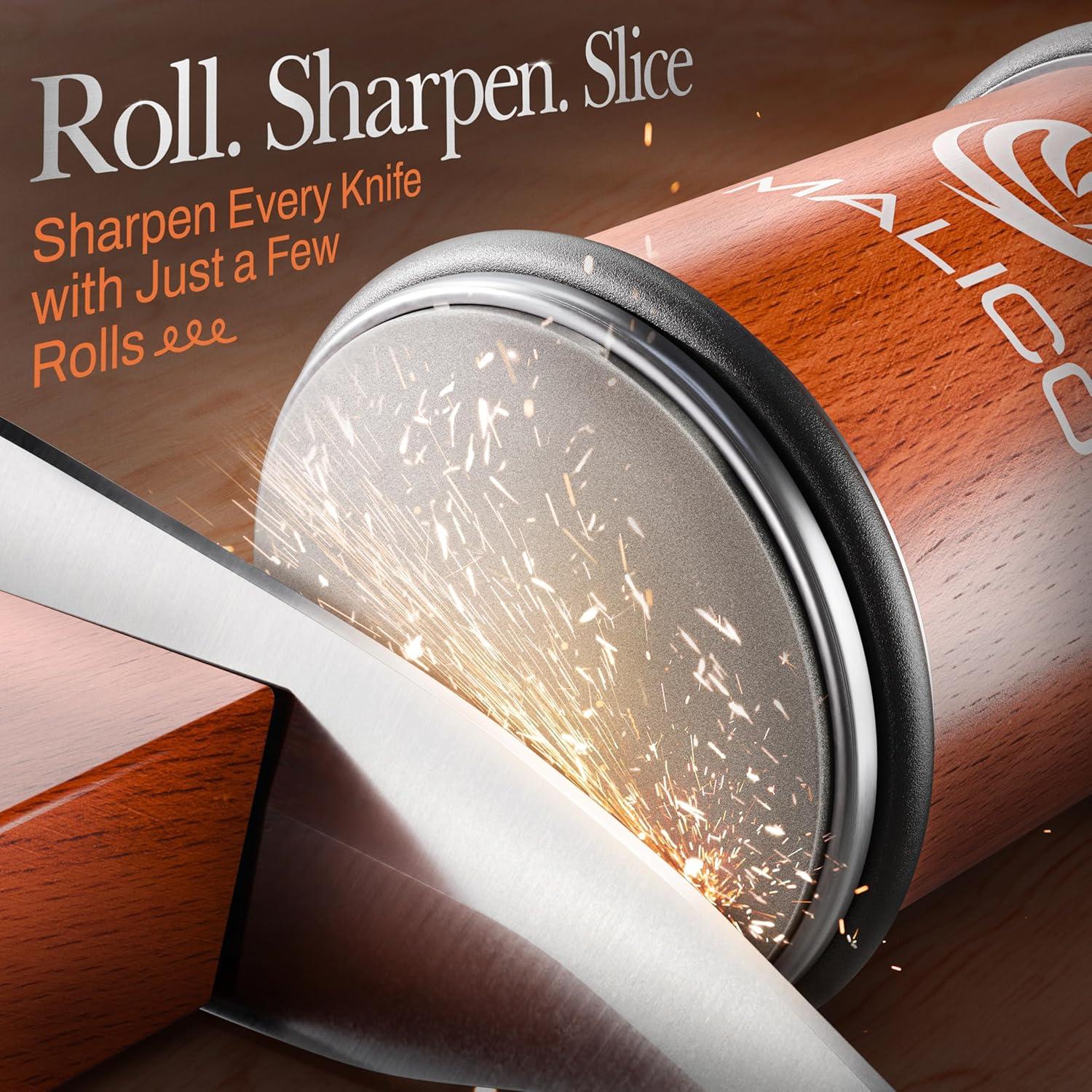 Kit Afilador de Cuchillos Rodante MALICO - Manual y Magnético