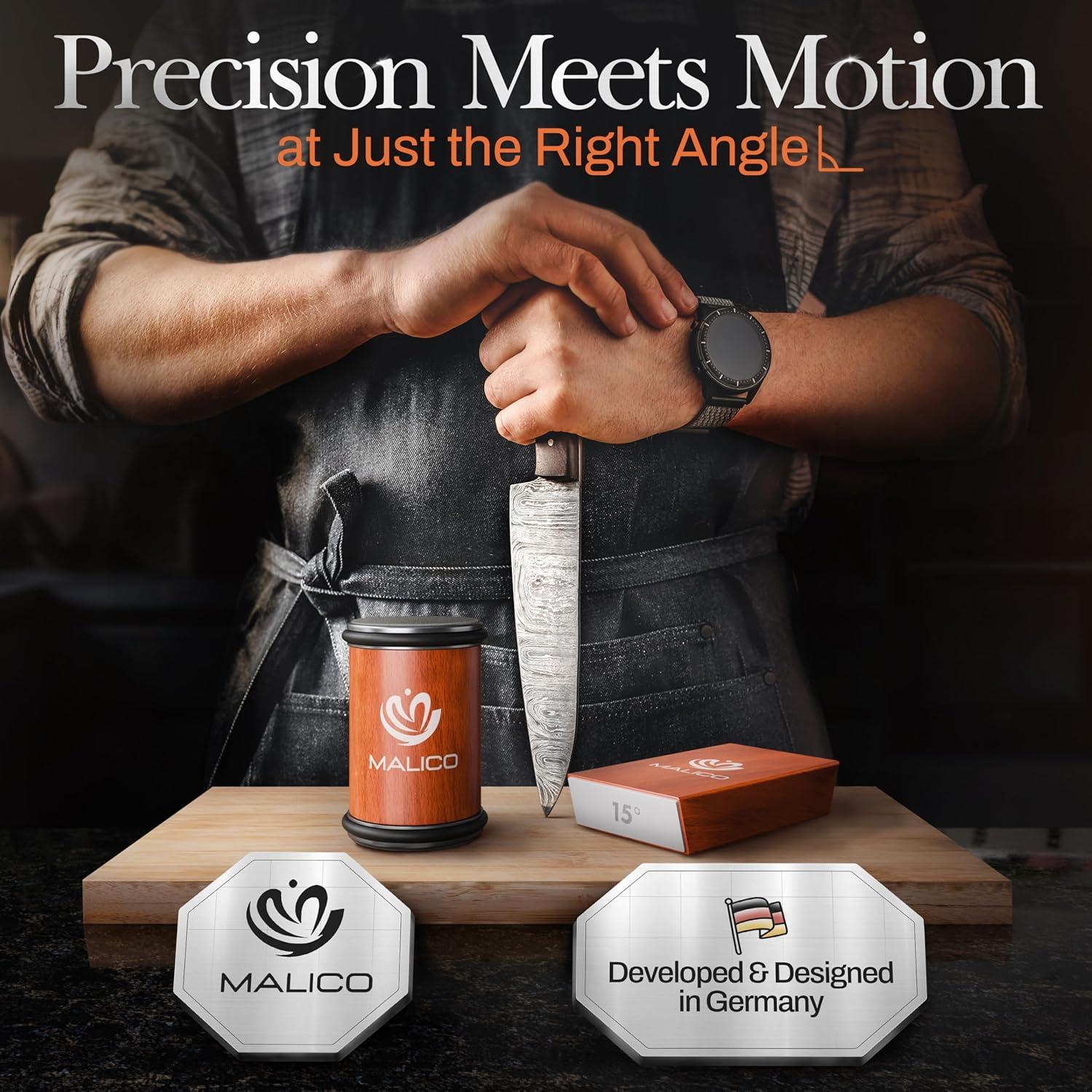 Kit Afilador de Cuchillos Rodante MALICO - Manual y Magnético