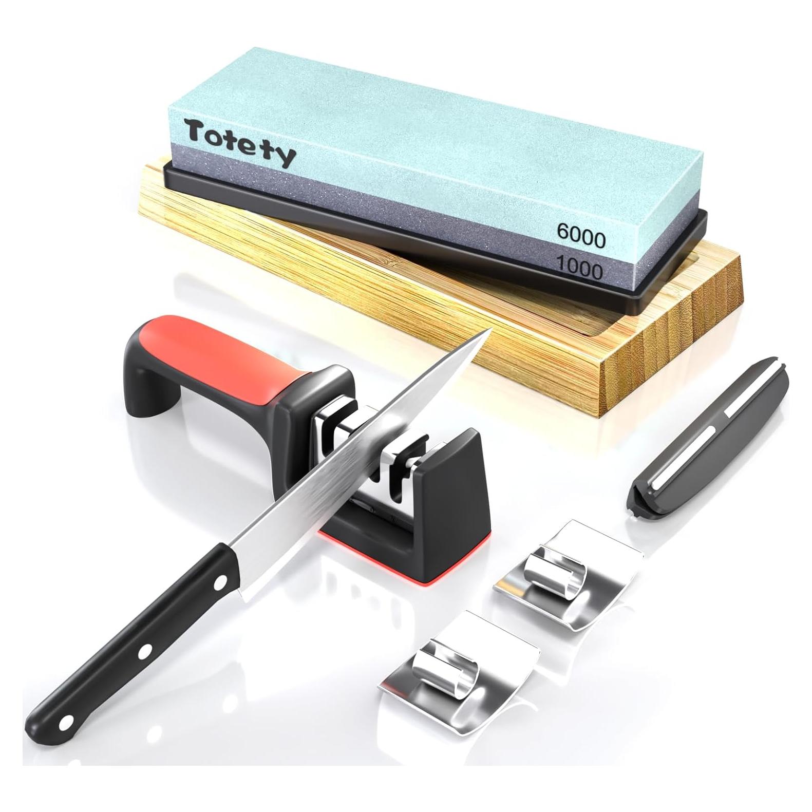Piedra de Afilar Totety 1000/6000 con Base Antideslizante
