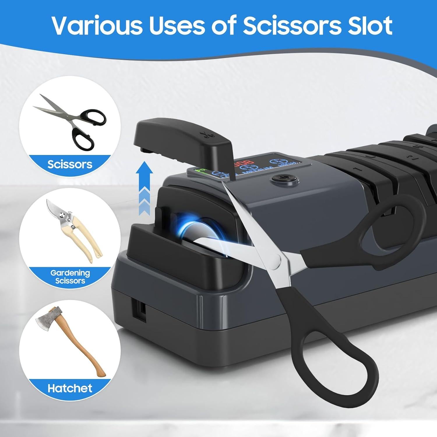 Afilador de cuchillos eléctrico 5 en 1 Newise con diamante