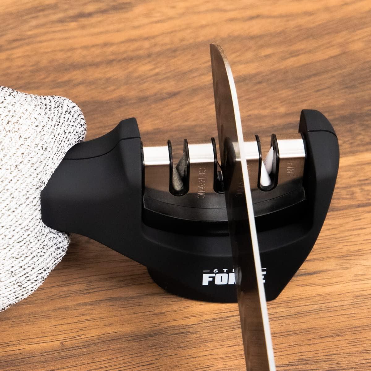 Afilador de cuchillos 4 en 1 Steel Force KS03 con guante