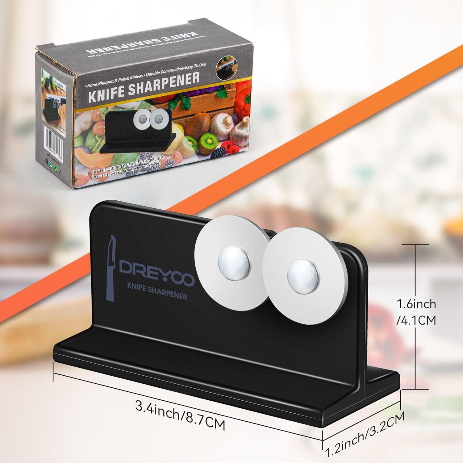 Afilador de cuchillos Dreyoo de acero inoxidable compacto