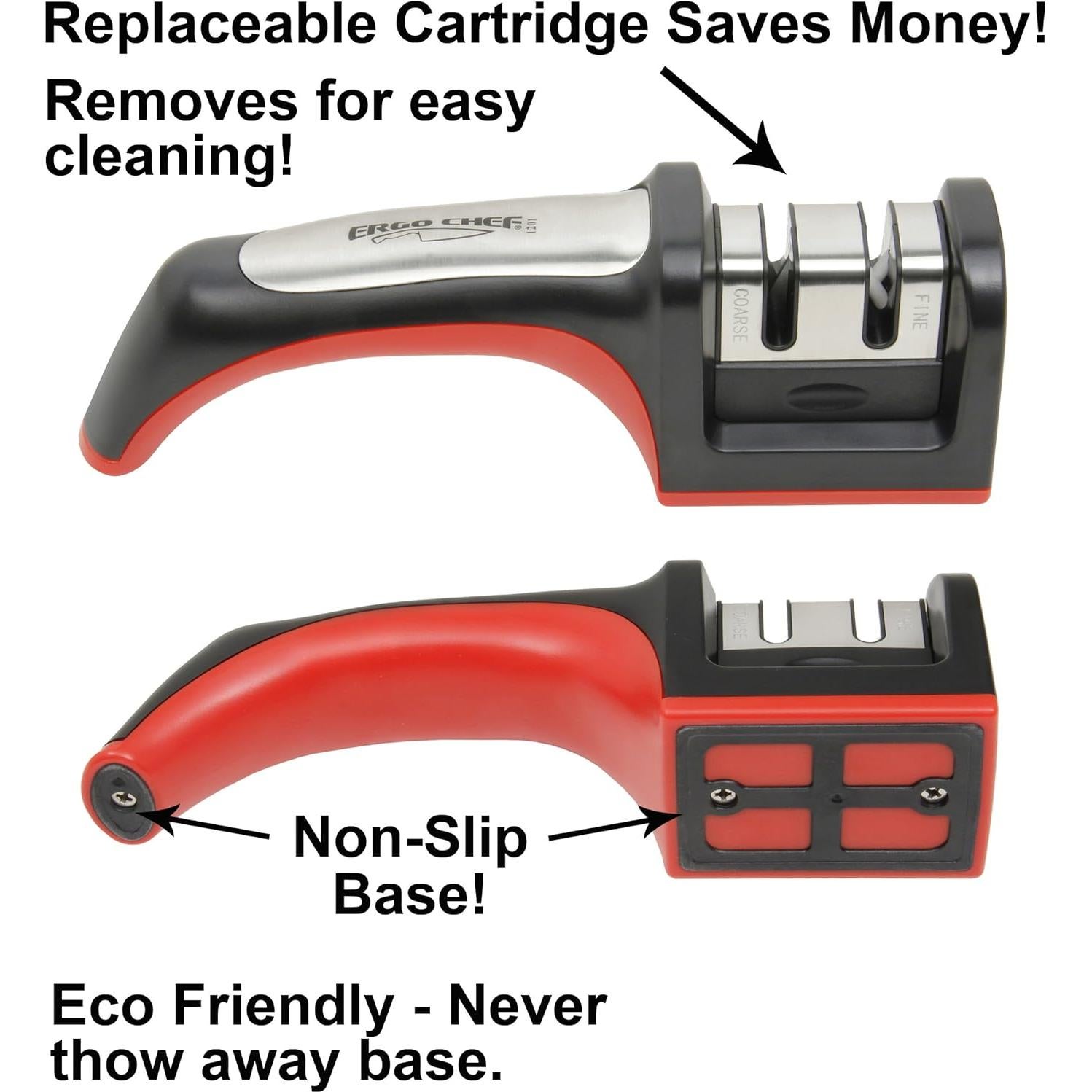 Afilador de cuchillos Ergo Chef Fastedge 2 etapas, rojo