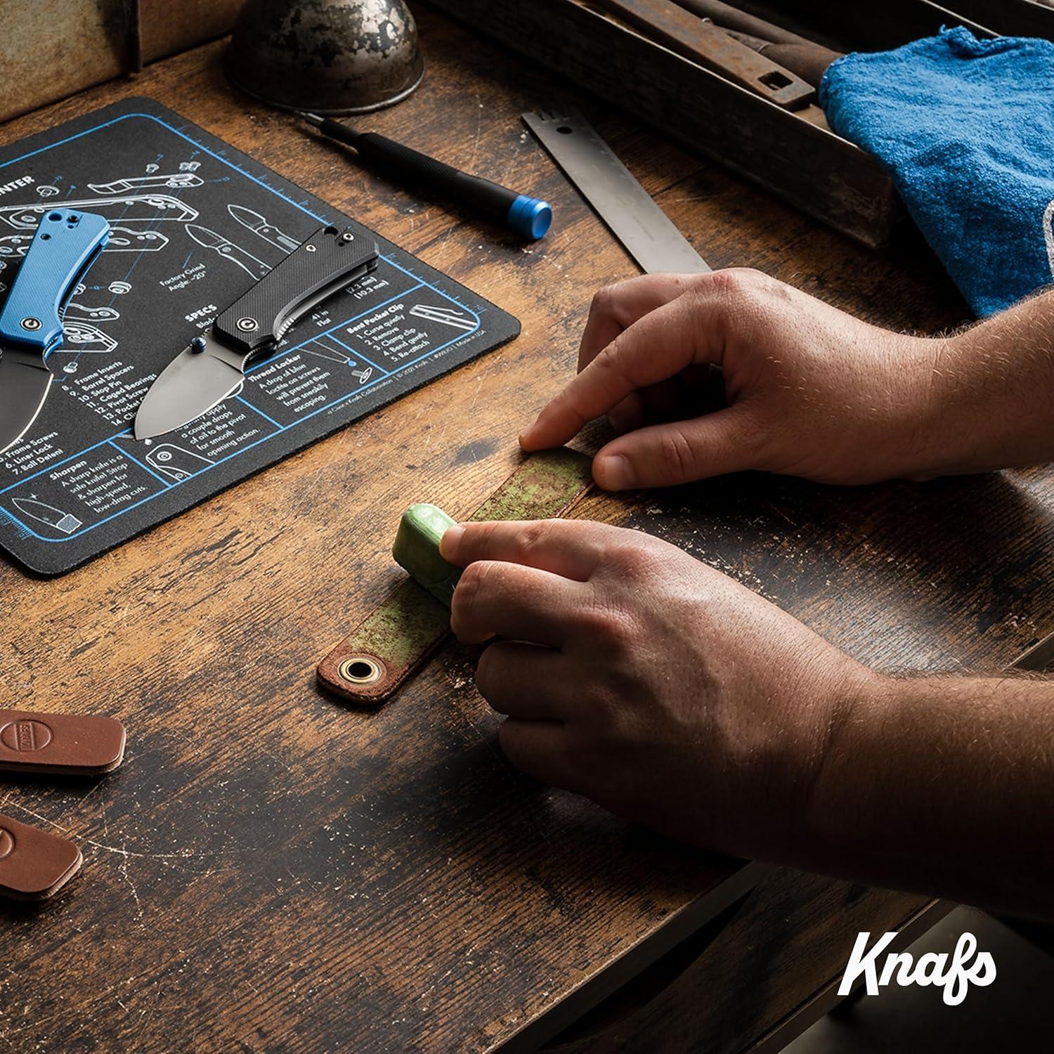 Afilador de Cuchillos Knafs de Cuero y Compuesto Ultra Fino