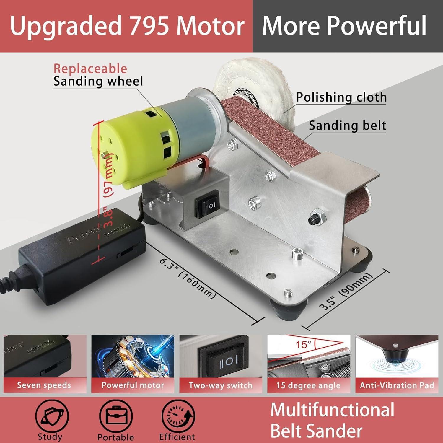 Mini Lijadora de Banda Eléctrica Kongkee 96W 7 Velocidades