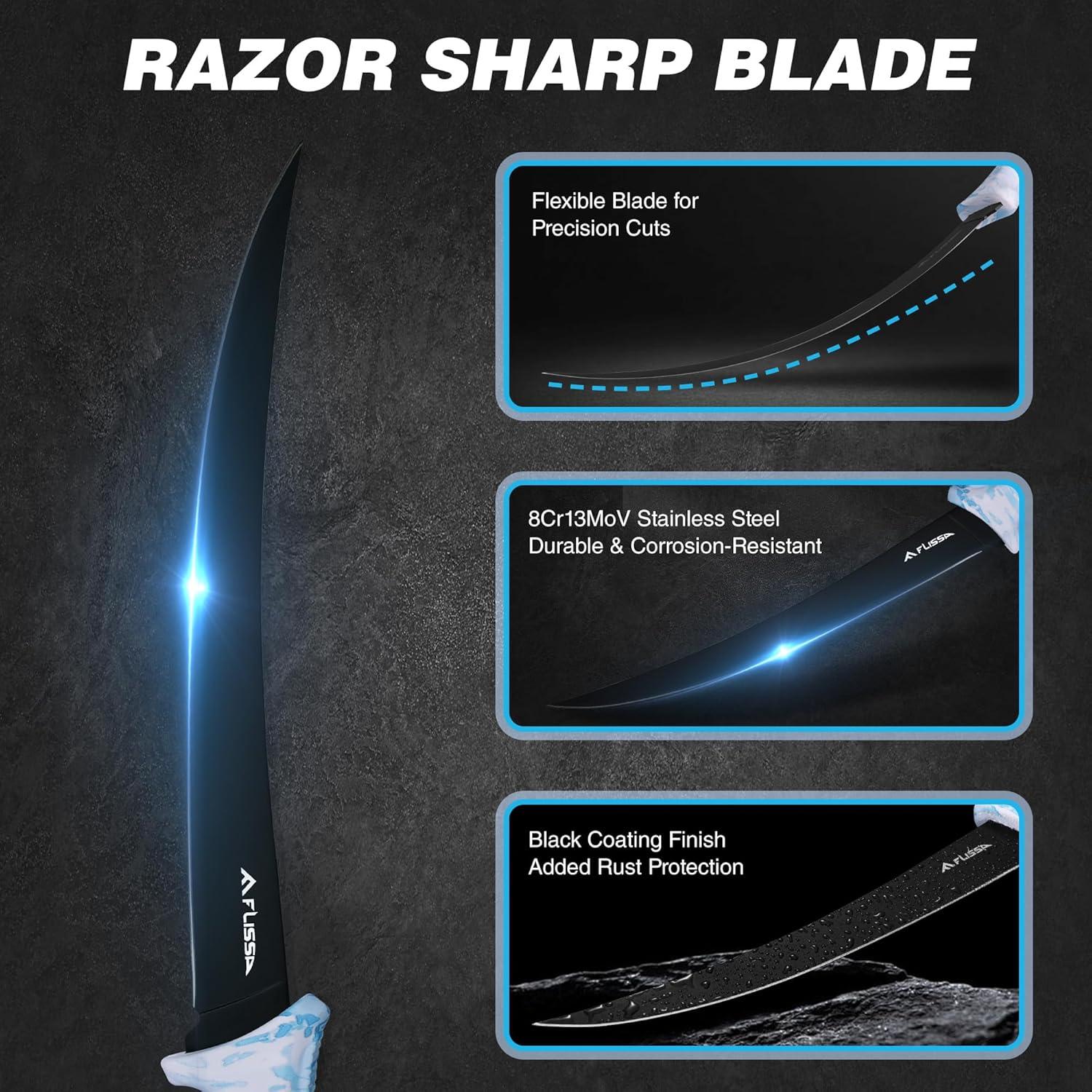 Juego de Cuchillos de Filete FLISSA 4 Piezas con Afilador