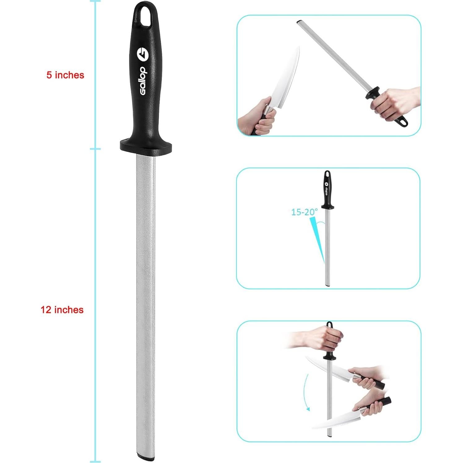 Varilla de afilar de diamante GALLOP 30 cm para cuchillos