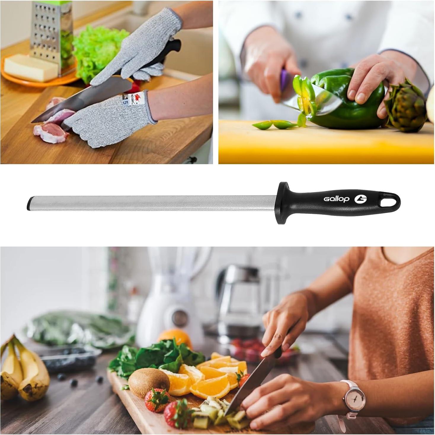 Varilla de afilar de diamante GALLOP 30 cm para cuchillos