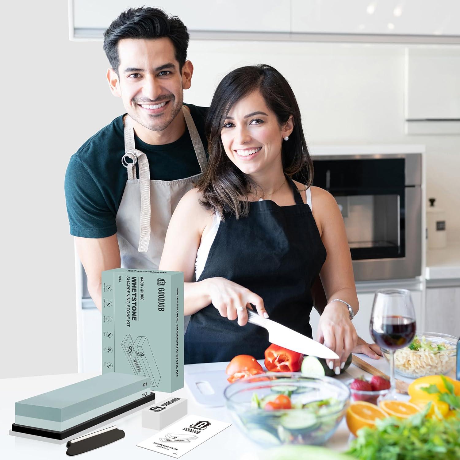 Kit de Afilado de Cuchillos Goodjob - Piedra Doble Grano 400/1000