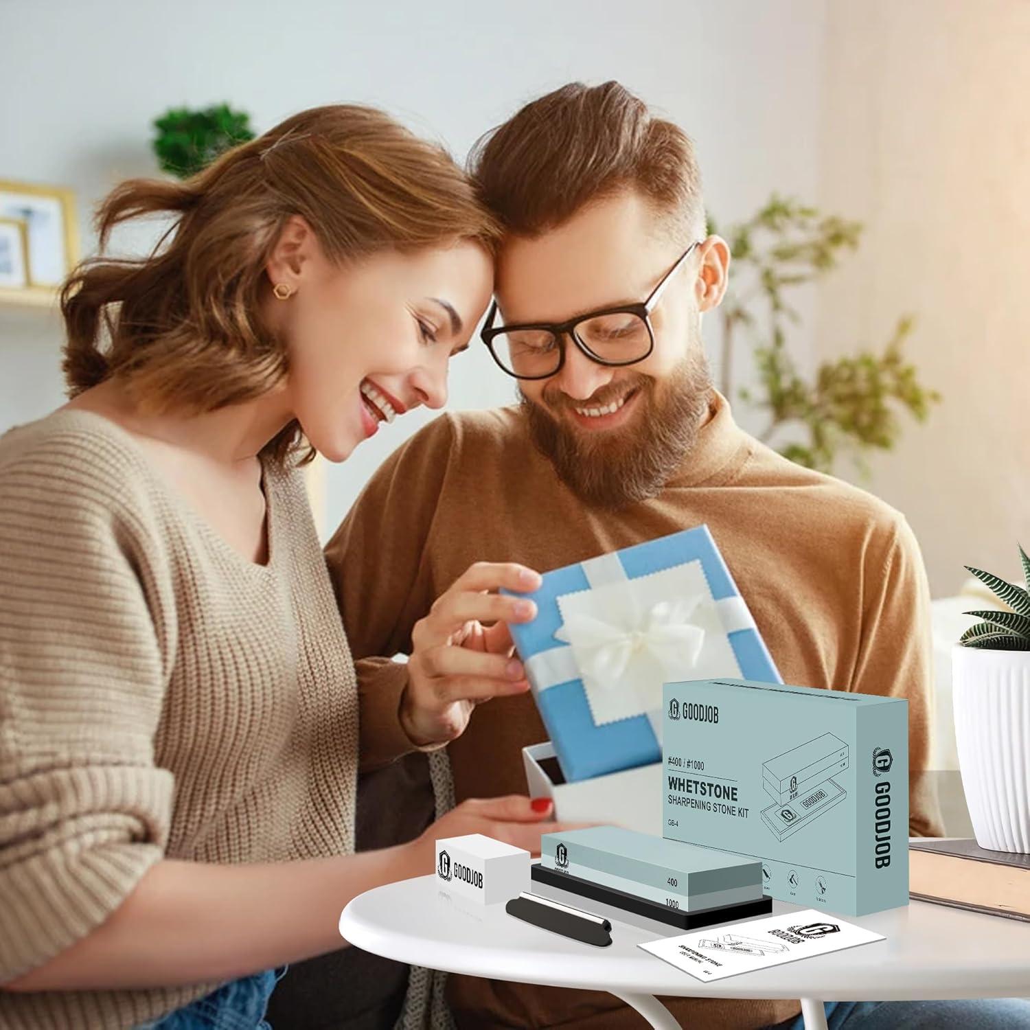 Kit de Afilado de Cuchillos Goodjob - Piedra Doble Grano 400/1000