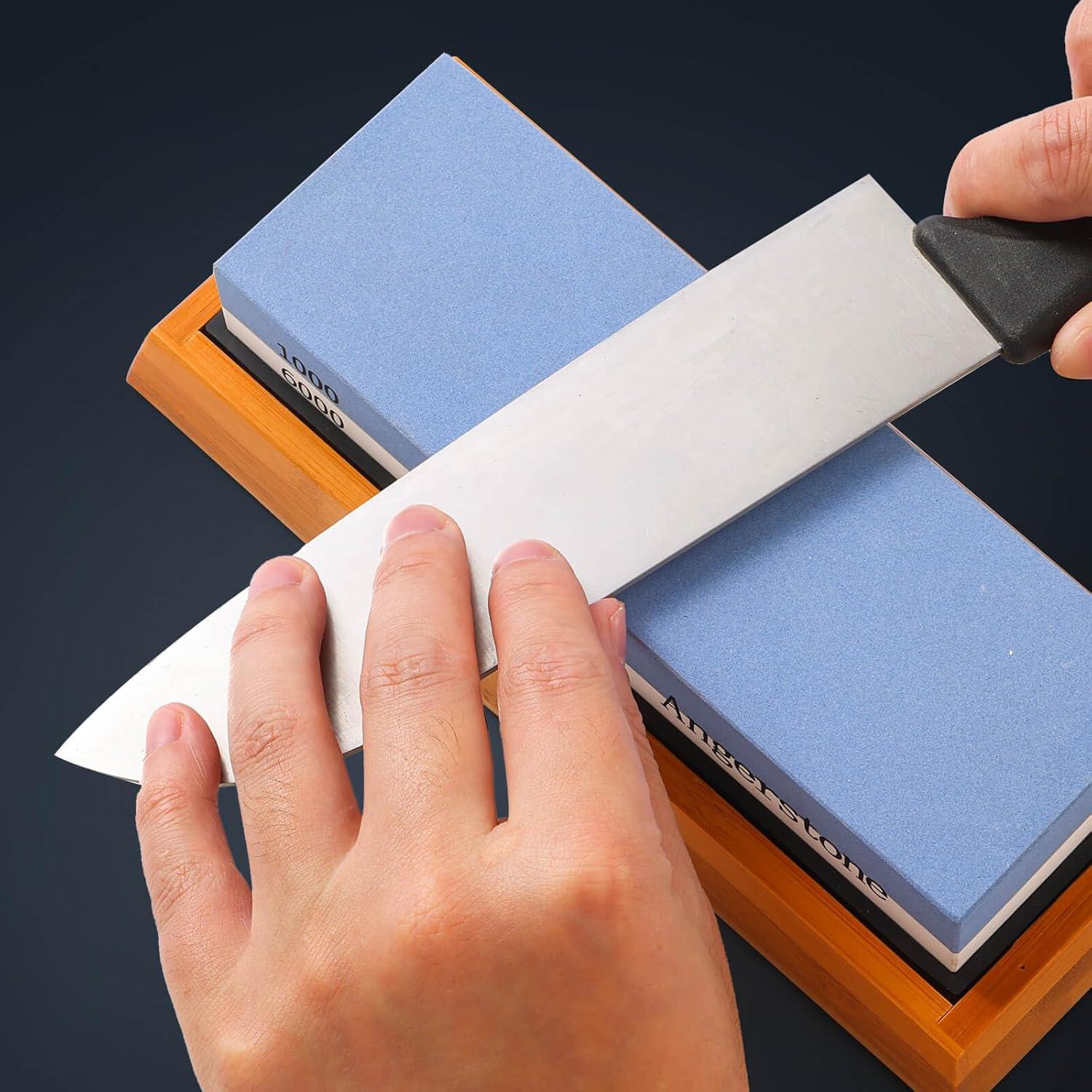 Piedra de Afilado Angerstone 1000/6000 con Base Antideslizante