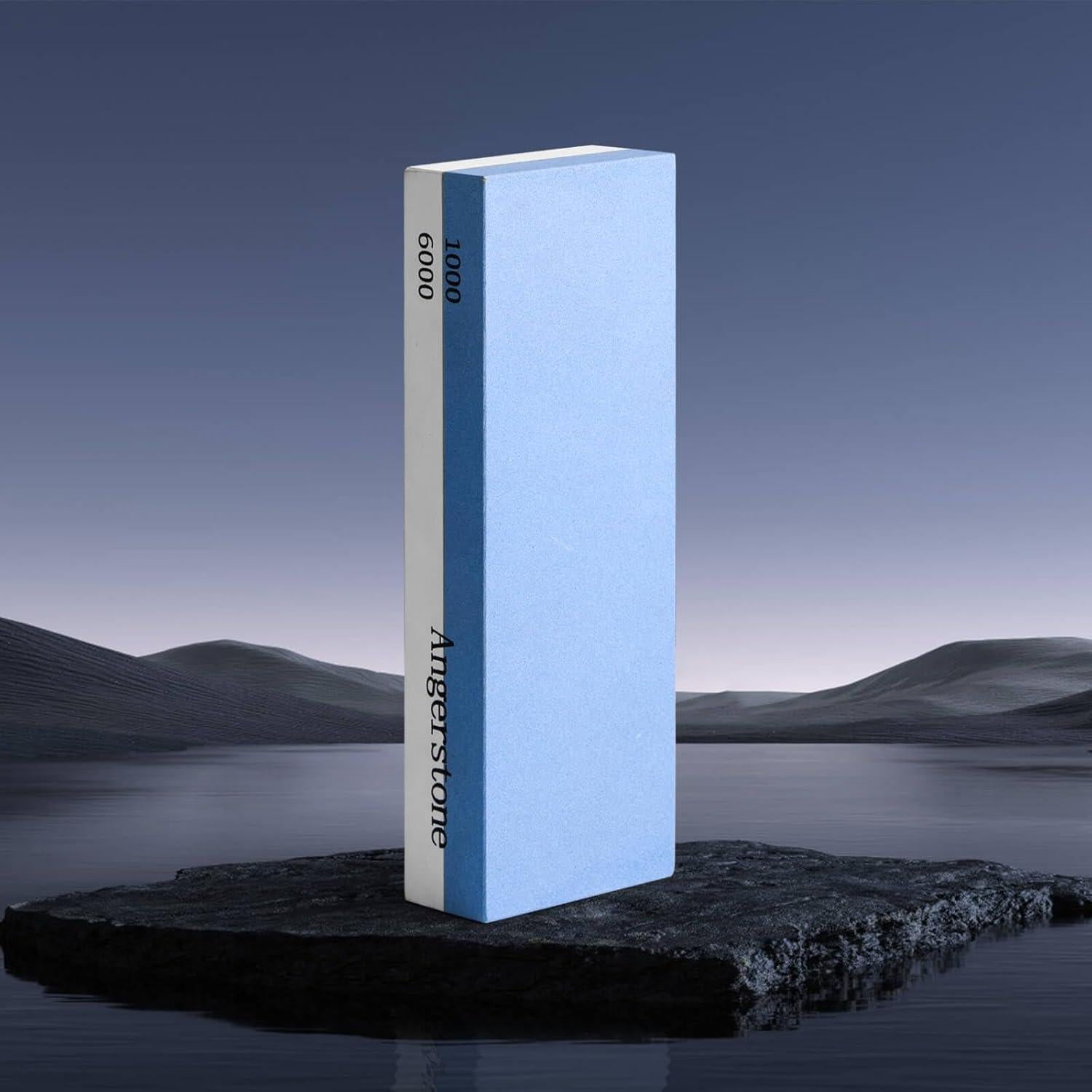 Piedra de Afilado Angerstone 1000/6000 con Base Antideslizante