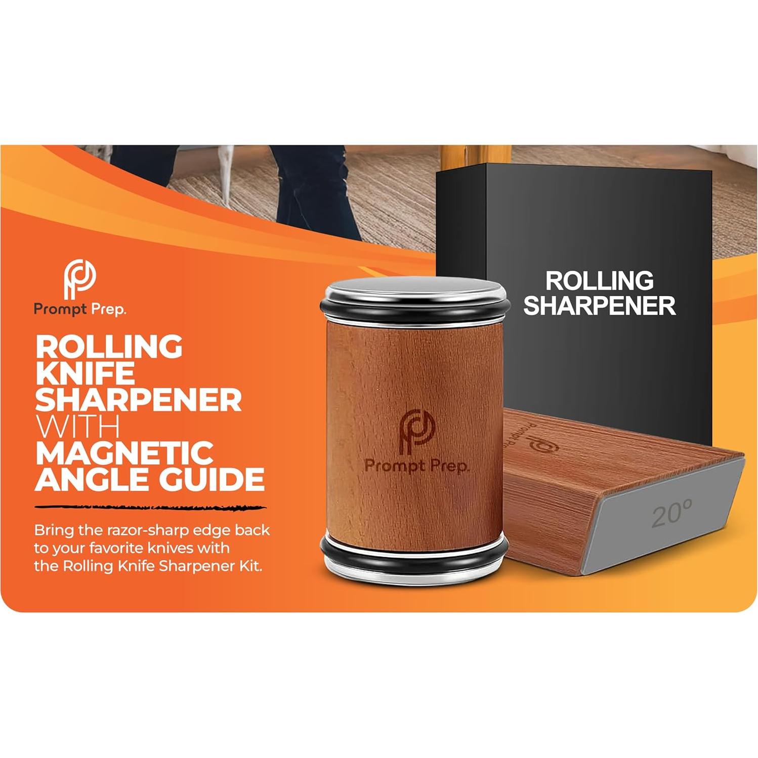 Afilador de cuchillos rodante Prompt Prep - Ajustable 15° y 20°