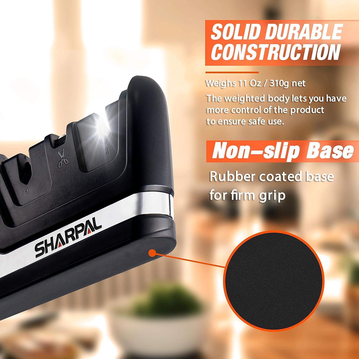 Afilador de Cuchillos y Tijeras SHARPAL 190N 3-en-1 Profesional