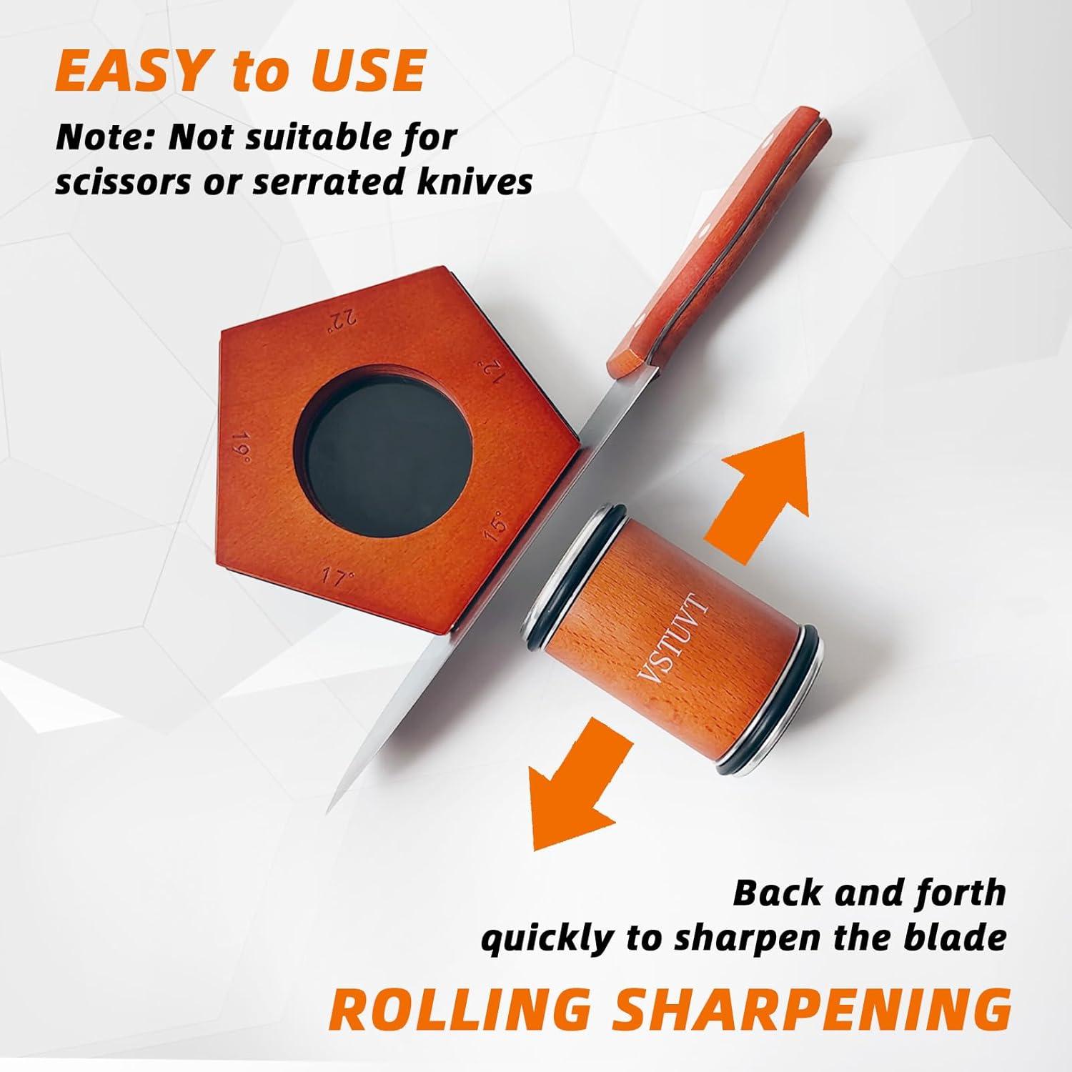 Afilador de Cuchillos Rodante VSTUVT con 5 Ángulos de Afilado