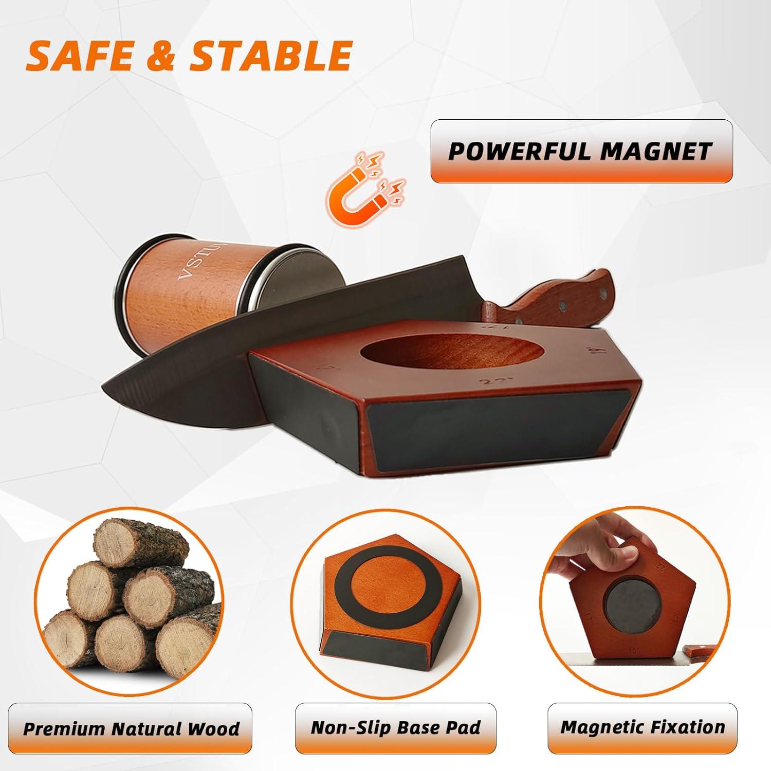 Afilador de Cuchillos Rodante VSTUVT con 5 Ángulos de Afilado