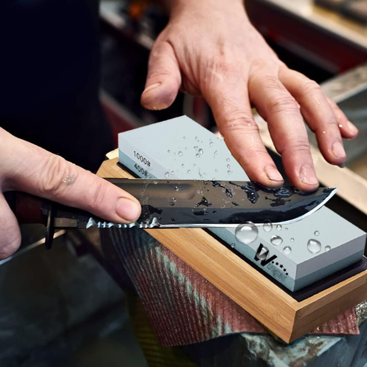 Kit de Afilado de Cuchillos Wucgea 8 en 1 con Piedras 400/1000 y 3000/8000
