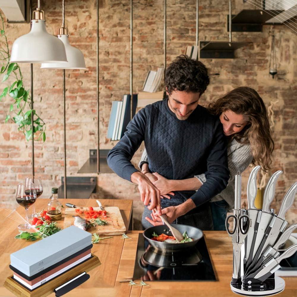 Kit de Afilado de Cuchillos Wucgea 8 en 1 con Piedras 400/1000 y 3000/8000