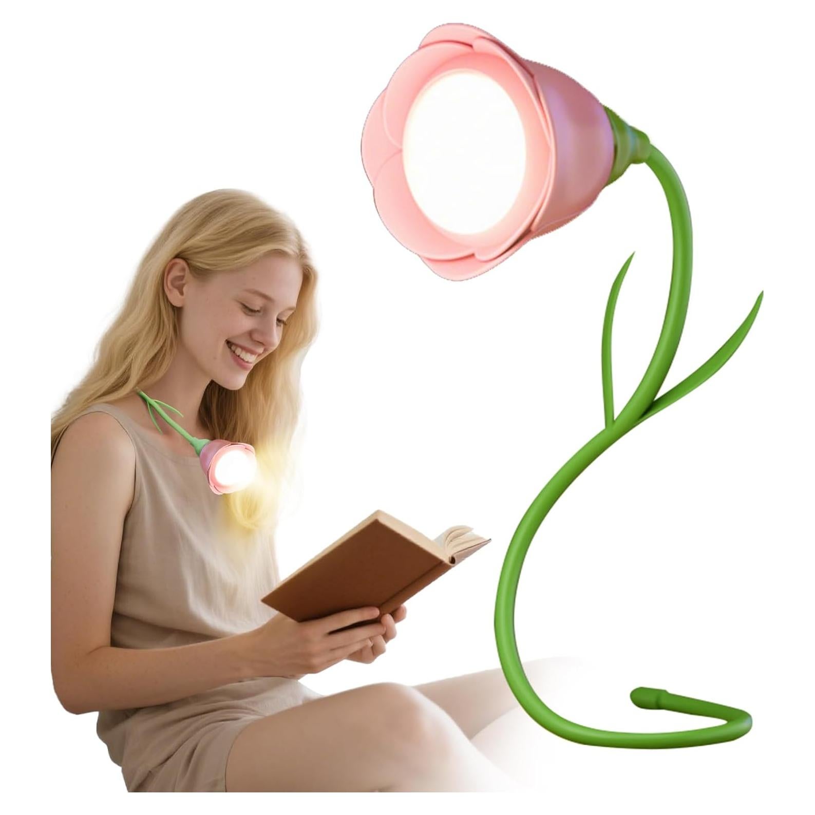 Lámpara de Lectura Flexible Osuke Rosa Recargable USB-C 3 Colores