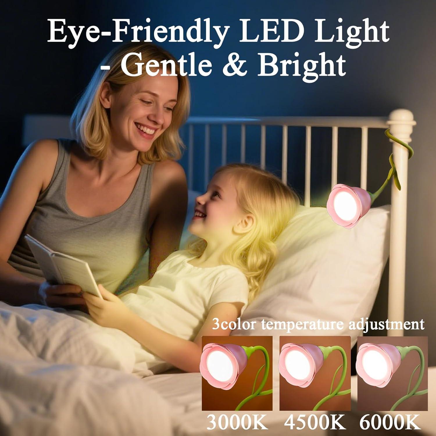 Lámpara de Lectura Flexible Osuke Rosa Recargable USB-C 3 Colores