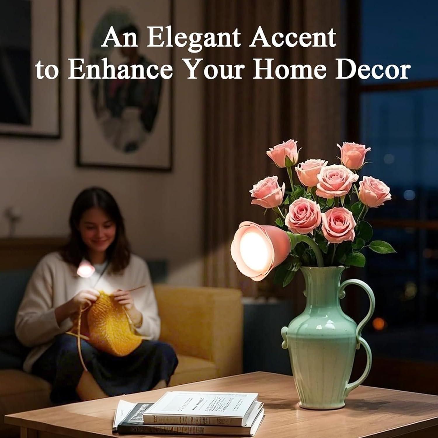 Lámpara de Lectura Flexible Osuke Rosa Recargable USB-C 3 Colores