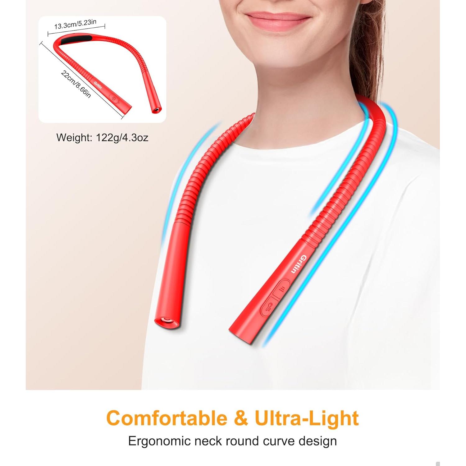 Luz de Cuello Recargable Gritin - 4 Colores, 5 Brillos, 80h