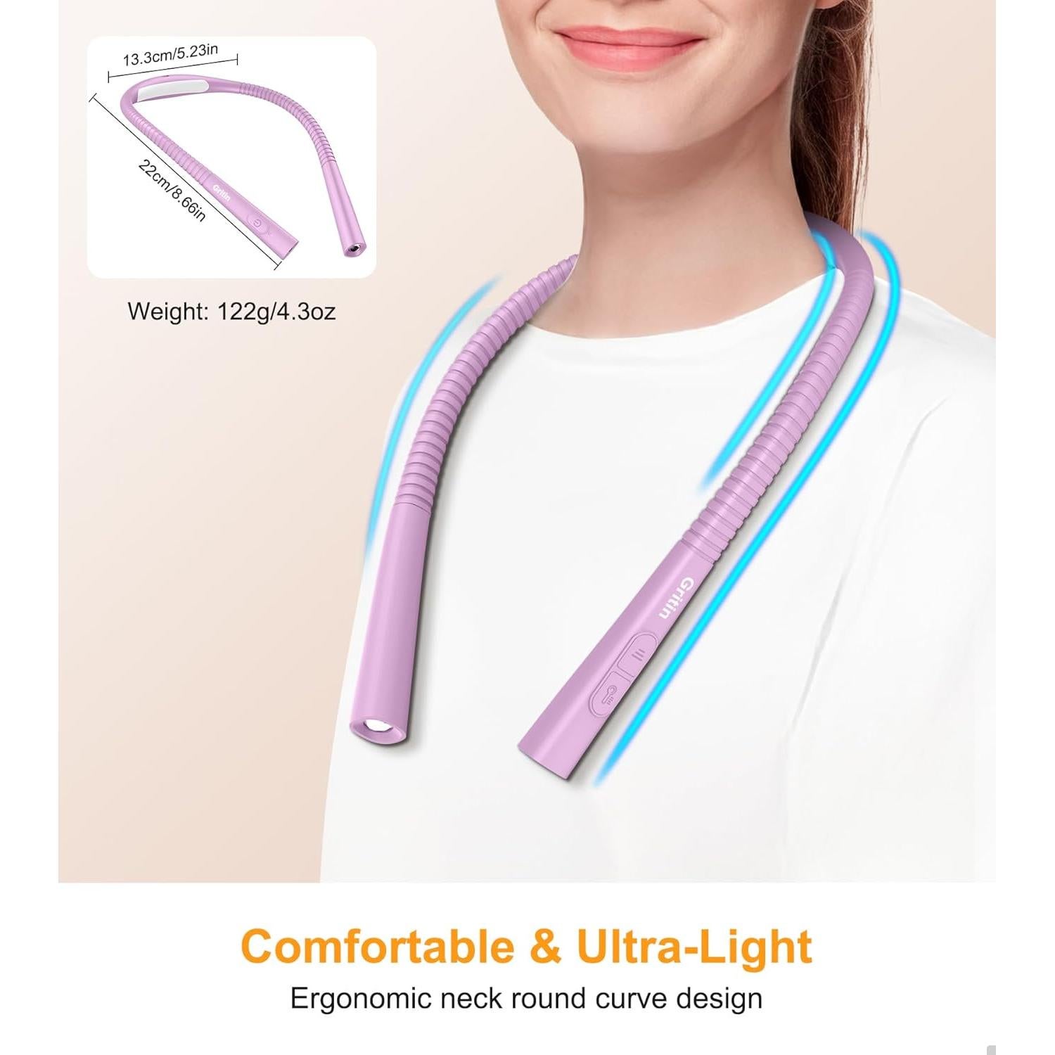 Luz de Cuello Recargable Gritin - 4 Colores, 5 Brillos, 80h