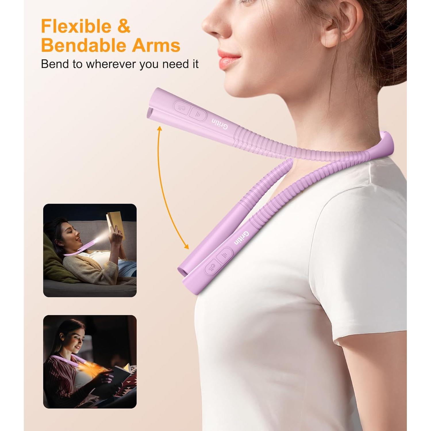 Luz de Cuello Recargable Gritin - 4 Colores, 5 Brillos, 80h